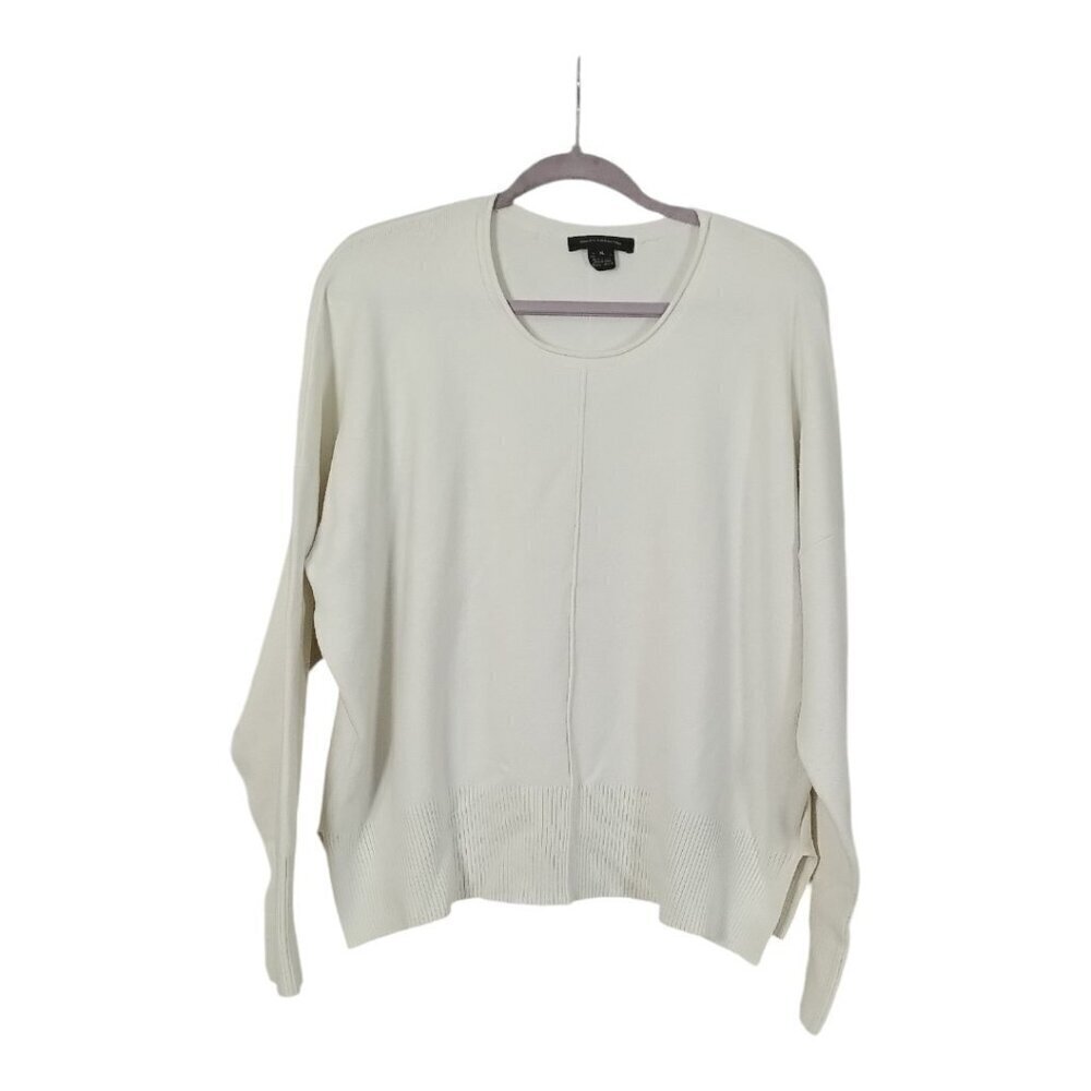 French Connection Women's Knit XL Ivory Pullover Sweater Acrylic Oversized